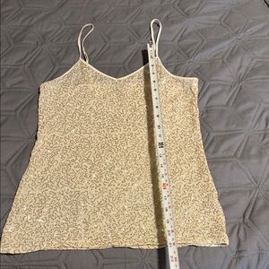 Express Sequin Embellished Cream Cami Top